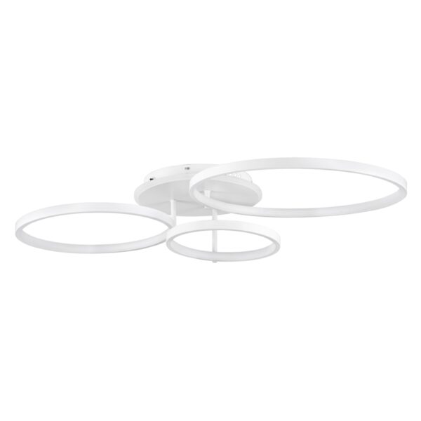 GloboStar® NEMESIS 61109 Φωτιστικό Οροφής Δαχτυλίδι-Κύκλος LED CCT 98W 11858lm 360° AC 220-240V – Εναλλαγή Φωτισμού μέσω Τηλεχειριστηρίου All In One Ψυχρό 6000k+Φυσικό 4500k+Θερμό 2700k Dimmable Φ25+35+45cm+BackLight – Λευκό – 3 Years Warranty