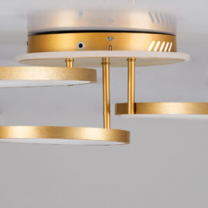 GloboStar® NEMESIS 61110 Φωτιστικό Οροφής Δαχτυλίδι-Κύκλος LED CCT 98W 11858lm 360° AC 220-240V – Εναλλαγή Φωτισμού μέσω Τηλεχειριστηρίου All In One Ψυχρό 6000k+Φυσικό 4500k+Θερμό 2700k Dimmable Φ25+35+45cm+BackLight – Χρυσό Βούρτσας – 3 Years Warranty