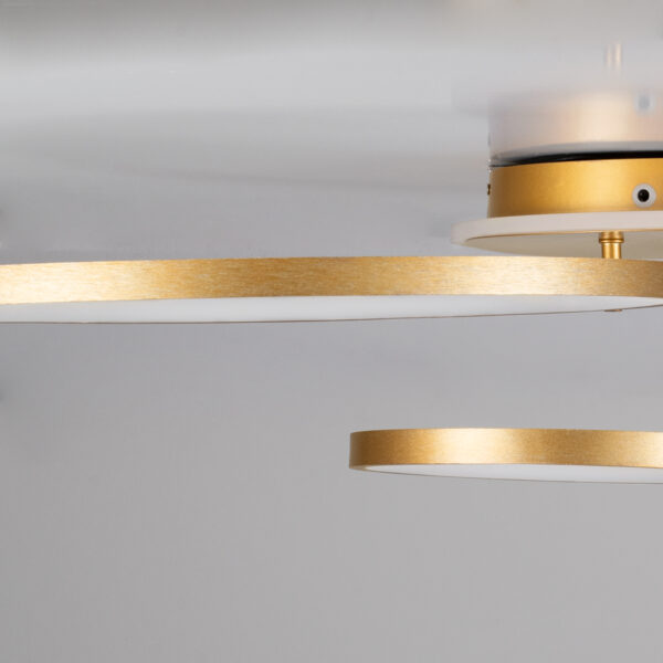 GloboStar® NEMESIS 61110 Φωτιστικό Οροφής Δαχτυλίδι-Κύκλος LED CCT 98W 11858lm 360° AC 220-240V – Εναλλαγή Φωτισμού μέσω Τηλεχειριστηρίου All In One Ψυχρό 6000k+Φυσικό 4500k+Θερμό 2700k Dimmable Φ25+35+45cm+BackLight – Χρυσό Βούρτσας – 3 Years Warranty