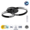 GloboStar® DIAMOND 61111 Φωτιστικό Οροφής Δαχτυλίδι-Κύκλος LED CCT 67W 8078lm 360° AC 220-240V – Εναλλαγή Φωτισμού μέσω Τηλεχειριστηρίου All In One Ψυχρό 6000k+Φυσικό 4500k+Θερμό 2700k Dimmable Φ30+40cm+BackLight – Μαύρο – 3 Years Warranty