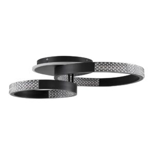 GloboStar® DIAMOND 61111 Φωτιστικό Οροφής Δαχτυλίδι-Κύκλος LED CCT 67W 8078lm 360° AC 220-240V – Εναλλαγή Φωτισμού μέσω Τηλεχειριστηρίου All In One Ψυχρό 6000k+Φυσικό 4500k+Θερμό 2700k Dimmable Φ30+40cm+BackLight – Μαύρο – 3 Years Warranty