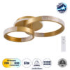 GloboStar® DIAMOND 61113 Φωτιστικό Οροφής Δαχτυλίδι-Κύκλος LED CCT 67W 8078lm 360° AC 220-240V – Εναλλαγή Φωτισμού μέσω Τηλεχειριστηρίου All In One Ψυχρό 6000k+Φυσικό 4500k+Θερμό 2700k Dimmable Φ30+40cm+BackLight – Χρυσό Βούρτσας – 3 Years Warranty