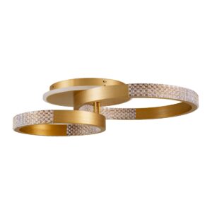 GloboStar® DIAMOND 61113 Φωτιστικό Οροφής Δαχτυλίδι-Κύκλος LED CCT 67W 8078lm 360° AC 220-240V – Εναλλαγή Φωτισμού μέσω Τηλεχειριστηρίου All In One Ψυχρό 6000k+Φυσικό 4500k+Θερμό 2700k Dimmable Φ30+40cm+BackLight – Χρυσό Βούρτσας – 3 Years Warranty