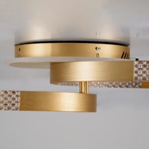 GloboStar® DIAMOND 61113 Φωτιστικό Οροφής Δαχτυλίδι-Κύκλος LED CCT 67W 8078lm 360° AC 220-240V – Εναλλαγή Φωτισμού μέσω Τηλεχειριστηρίου All In One Ψυχρό 6000k+Φυσικό 4500k+Θερμό 2700k Dimmable Φ30+40cm+BackLight – Χρυσό Βούρτσας – 3 Years Warranty