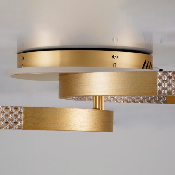 GloboStar® DIAMOND 61113 Φωτιστικό Οροφής Δαχτυλίδι-Κύκλος LED CCT 67W 8078lm 360° AC 220-240V – Εναλλαγή Φωτισμού μέσω Τηλεχειριστηρίου All In One Ψυχρό 6000k+Φυσικό 4500k+Θερμό 2700k Dimmable Φ30+40cm+BackLight – Χρυσό Βούρτσας – 3 Years Warranty