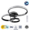 GloboStar® DIAMOND 61114 Φωτιστικό Οροφής Δαχτυλίδι-Κύκλος LED CCT 100W 12123lm 360° AC 220-240V – Εναλλαγή Φωτισμού μέσω Τηλεχειριστηρίου All In One Ψυχρό 6000k+Φυσικό 4500k+Θερμό 2700k Dimmable Φ30+40+50cm+BackLight – Μαύρο – 3 Years Warranty