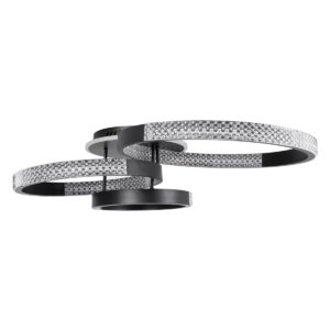 GloboStar® DIAMOND 61114 Φωτιστικό Οροφής Δαχτυλίδι-Κύκλος LED CCT 100W 12123lm 360° AC 220-240V – Εναλλαγή Φωτισμού μέσω Τηλεχειριστηρίου All In One Ψυχρό 6000k+Φυσικό 4500k+Θερμό 2700k Dimmable Φ30+40+50cm+BackLight – Μαύρο – 3 Years Warranty