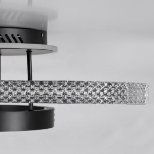 GloboStar® DIAMOND 61114 Φωτιστικό Οροφής Δαχτυλίδι-Κύκλος LED CCT 100W 12123lm 360° AC 220-240V – Εναλλαγή Φωτισμού μέσω Τηλεχειριστηρίου All In One Ψυχρό 6000k+Φυσικό 4500k+Θερμό 2700k Dimmable Φ30+40+50cm+BackLight – Μαύρο – 3 Years Warranty