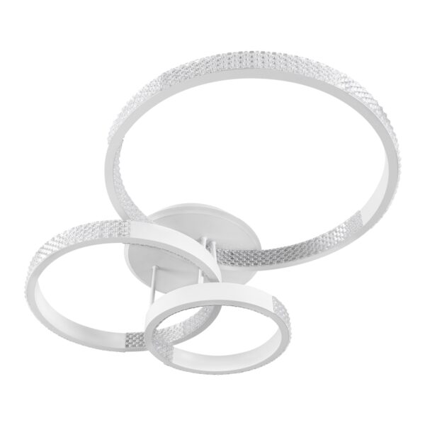 GloboStar® DIAMOND 61115 Φωτιστικό Οροφής Δαχτυλίδι-Κύκλος LED CCT 100W 12123lm 360° AC 220-240V – Εναλλαγή Φωτισμού μέσω Τηλεχειριστηρίου All In One Ψυχρό 6000k+Φυσικό 4500k+Θερμό 2700k Dimmable Φ30+40+50cm+BackLight – Λευκό – 3 Years Warranty