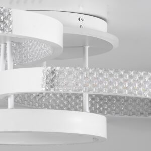 GloboStar® DIAMOND 61115 Φωτιστικό Οροφής Δαχτυλίδι-Κύκλος LED CCT 100W 12123lm 360° AC 220-240V – Εναλλαγή Φωτισμού μέσω Τηλεχειριστηρίου All In One Ψυχρό 6000k+Φυσικό 4500k+Θερμό 2700k Dimmable Φ30+40+50cm+BackLight – Λευκό – 3 Years Warranty