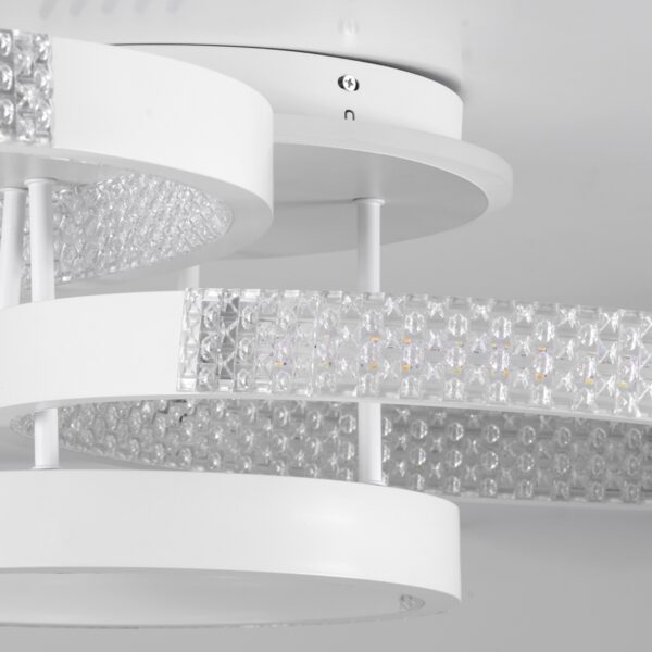 GloboStar® DIAMOND 61115 Φωτιστικό Οροφής Δαχτυλίδι-Κύκλος LED CCT 100W 12123lm 360° AC 220-240V – Εναλλαγή Φωτισμού μέσω Τηλεχειριστηρίου All In One Ψυχρό 6000k+Φυσικό 4500k+Θερμό 2700k Dimmable Φ30+40+50cm+BackLight – Λευκό – 3 Years Warranty