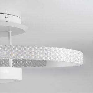 GloboStar® DIAMOND 61115 Φωτιστικό Οροφής Δαχτυλίδι-Κύκλος LED CCT 100W 12123lm 360° AC 220-240V – Εναλλαγή Φωτισμού μέσω Τηλεχειριστηρίου All In One Ψυχρό 6000k+Φυσικό 4500k+Θερμό 2700k Dimmable Φ30+40+50cm+BackLight – Λευκό – 3 Years Warranty