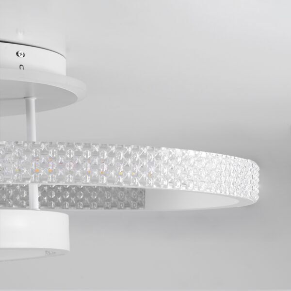 GloboStar® DIAMOND 61115 Φωτιστικό Οροφής Δαχτυλίδι-Κύκλος LED CCT 100W 12123lm 360° AC 220-240V – Εναλλαγή Φωτισμού μέσω Τηλεχειριστηρίου All In One Ψυχρό 6000k+Φυσικό 4500k+Θερμό 2700k Dimmable Φ30+40+50cm+BackLight – Λευκό – 3 Years Warranty