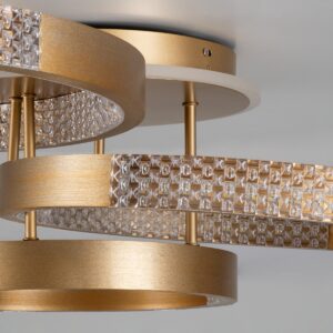 GloboStar® DIAMOND 61116 Φωτιστικό Οροφής Δαχτυλίδι-Κύκλος LED CCT 100W 12123lm 360° AC 220-240V – Εναλλαγή Φωτισμού μέσω Τηλεχειριστηρίου All In One Ψυχρό 6000k+Φυσικό 4500k+Θερμό 2700k Dimmable Φ30+40+50cm+BackLight – Χρυσό Βούρτσας – 3 Years Warranty