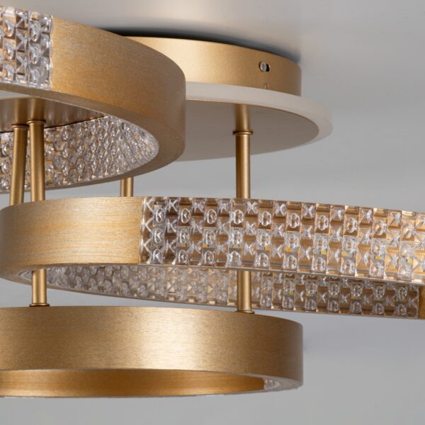 GloboStar® DIAMOND 61116 Φωτιστικό Οροφής Δαχτυλίδι-Κύκλος LED CCT 100W 12123lm 360° AC 220-240V – Εναλλαγή Φωτισμού μέσω Τηλεχειριστηρίου All In One Ψυχρό 6000k+Φυσικό 4500k+Θερμό 2700k Dimmable Φ30+40+50cm+BackLight – Χρυσό Βούρτσας – 3 Years Warranty