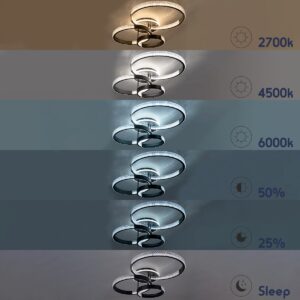 GloboStar® DIAMOND 61116 Φωτιστικό Οροφής Δαχτυλίδι-Κύκλος LED CCT 100W 12123lm 360° AC 220-240V – Εναλλαγή Φωτισμού μέσω Τηλεχειριστηρίου All In One Ψυχρό 6000k+Φυσικό 4500k+Θερμό 2700k Dimmable Φ30+40+50cm+BackLight – Χρυσό Βούρτσας – 3 Years Warranty