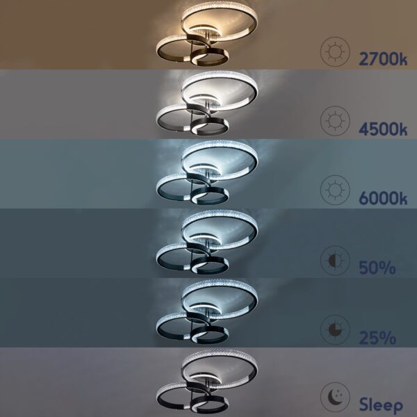 GloboStar® DIAMOND 61116 Φωτιστικό Οροφής Δαχτυλίδι-Κύκλος LED CCT 100W 12123lm 360° AC 220-240V – Εναλλαγή Φωτισμού μέσω Τηλεχειριστηρίου All In One Ψυχρό 6000k+Φυσικό 4500k+Θερμό 2700k Dimmable Φ30+40+50cm+BackLight – Χρυσό Βούρτσας – 3 Years Warranty