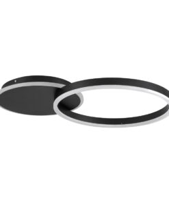 GloboStar® VENOM 61117 Φωτιστικό Οροφής Δαχτυλίδι-Κύκλος LED CCT 45W 5445lm 360° AC 220-240V – Εναλλαγή Φωτισμού μέσω Τηλεχειριστηρίου All In One Ψυχρό 6000k+Φυσικό 4500k+Θερμό 2700k Dimmable Φ40cm+BackLight – Μαύρο – 3 Years Warranty