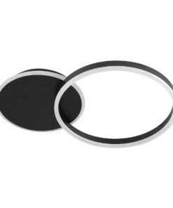 GloboStar® VENOM 61117 Φωτιστικό Οροφής Δαχτυλίδι-Κύκλος LED CCT 45W 5445lm 360° AC 220-240V – Εναλλαγή Φωτισμού μέσω Τηλεχειριστηρίου All In One Ψυχρό 6000k+Φυσικό 4500k+Θερμό 2700k Dimmable Φ40cm+BackLight – Μαύρο – 3 Years Warranty