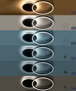 GloboStar® VENOM 61117 Φωτιστικό Οροφής Δαχτυλίδι-Κύκλος LED CCT 45W 5445lm 360° AC 220-240V – Εναλλαγή Φωτισμού μέσω Τηλεχειριστηρίου All In One Ψυχρό 6000k+Φυσικό 4500k+Θερμό 2700k Dimmable Φ40cm+BackLight – Μαύρο – 3 Years Warranty