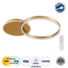 GloboStar® VENOM 61119 Φωτιστικό Οροφής Δαχτυλίδι-Κύκλος LED CCT 45W 5445lm 360° AC 220-240V – Εναλλαγή Φωτισμού μέσω Τηλεχειριστηρίου All In One Ψυχρό 6000k+Φυσικό 4500k+Θερμό 2700k Dimmable Φ40cm+BackLight – Χρυσό Βούρτσας – 3 Years Warranty