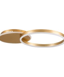 GloboStar® VENOM 61119 Φωτιστικό Οροφής Δαχτυλίδι-Κύκλος LED CCT 45W 5445lm 360° AC 220-240V – Εναλλαγή Φωτισμού μέσω Τηλεχειριστηρίου All In One Ψυχρό 6000k+Φυσικό 4500k+Θερμό 2700k Dimmable Φ40cm+BackLight – Χρυσό Βούρτσας – 3 Years Warranty