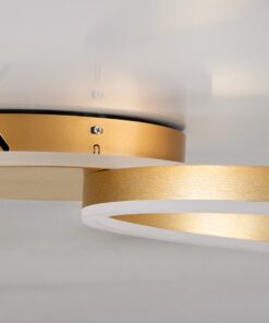 GloboStar® VENOM 61119 Φωτιστικό Οροφής Δαχτυλίδι-Κύκλος LED CCT 45W 5445lm 360° AC 220-240V – Εναλλαγή Φωτισμού μέσω Τηλεχειριστηρίου All In One Ψυχρό 6000k+Φυσικό 4500k+Θερμό 2700k Dimmable Φ40cm+BackLight – Χρυσό Βούρτσας – 3 Years Warranty