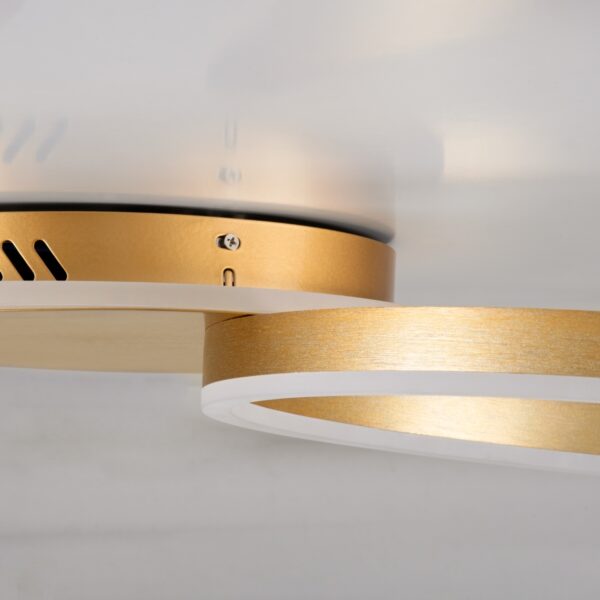 GloboStar® VENOM 61119 Φωτιστικό Οροφής Δαχτυλίδι-Κύκλος LED CCT 45W 5445lm 360° AC 220-240V – Εναλλαγή Φωτισμού μέσω Τηλεχειριστηρίου All In One Ψυχρό 6000k+Φυσικό 4500k+Θερμό 2700k Dimmable Φ40cm+BackLight – Χρυσό Βούρτσας – 3 Years Warranty