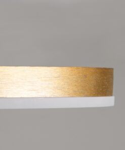 GloboStar® VENOM 61119 Φωτιστικό Οροφής Δαχτυλίδι-Κύκλος LED CCT 45W 5445lm 360° AC 220-240V – Εναλλαγή Φωτισμού μέσω Τηλεχειριστηρίου All In One Ψυχρό 6000k+Φυσικό 4500k+Θερμό 2700k Dimmable Φ40cm+BackLight – Χρυσό Βούρτσας – 3 Years Warranty