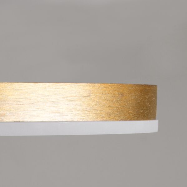 GloboStar® VENOM 61119 Φωτιστικό Οροφής Δαχτυλίδι-Κύκλος LED CCT 45W 5445lm 360° AC 220-240V – Εναλλαγή Φωτισμού μέσω Τηλεχειριστηρίου All In One Ψυχρό 6000k+Φυσικό 4500k+Θερμό 2700k Dimmable Φ40cm+BackLight – Χρυσό Βούρτσας – 3 Years Warranty