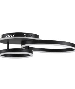 GloboStar® VENOM 61120 Φωτιστικό Οροφής Δαχτυλίδι-Κύκλος LED CCT 67W 8107lm 360° AC 220-240V – Εναλλαγή Φωτισμού μέσω Τηλεχειριστηρίου All In One Ψυχρό 6000k+Φυσικό 4500k+Θερμό 2700k Dimmable Φ25+40cm+BackLight – Μαύρο – 3 Years Warranty