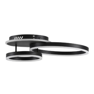 GloboStar® VENOM 61120 Φωτιστικό Οροφής Δαχτυλίδι-Κύκλος LED CCT 67W 8107lm 360° AC 220-240V – Εναλλαγή Φωτισμού μέσω Τηλεχειριστηρίου All In One Ψυχρό 6000k+Φυσικό 4500k+Θερμό 2700k Dimmable Φ25+40cm+BackLight – Μαύρο – 3 Years Warranty