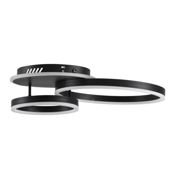 GloboStar® VENOM 61120 Φωτιστικό Οροφής Δαχτυλίδι-Κύκλος LED CCT 67W 8107lm 360° AC 220-240V – Εναλλαγή Φωτισμού μέσω Τηλεχειριστηρίου All In One Ψυχρό 6000k+Φυσικό 4500k+Θερμό 2700k Dimmable Φ25+40cm+BackLight – Μαύρο – 3 Years Warranty