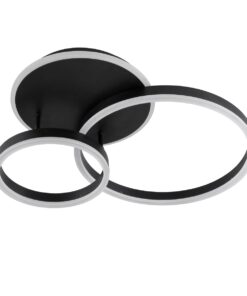 GloboStar® VENOM 61120 Φωτιστικό Οροφής Δαχτυλίδι-Κύκλος LED CCT 67W 8107lm 360° AC 220-240V – Εναλλαγή Φωτισμού μέσω Τηλεχειριστηρίου All In One Ψυχρό 6000k+Φυσικό 4500k+Θερμό 2700k Dimmable Φ25+40cm+BackLight – Μαύρο – 3 Years Warranty