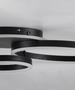 GloboStar® VENOM 61120 Φωτιστικό Οροφής Δαχτυλίδι-Κύκλος LED CCT 67W 8107lm 360° AC 220-240V – Εναλλαγή Φωτισμού μέσω Τηλεχειριστηρίου All In One Ψυχρό 6000k+Φυσικό 4500k+Θερμό 2700k Dimmable Φ25+40cm+BackLight – Μαύρο – 3 Years Warranty