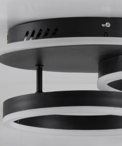 GloboStar® VENOM 61120 Φωτιστικό Οροφής Δαχτυλίδι-Κύκλος LED CCT 67W 8107lm 360° AC 220-240V – Εναλλαγή Φωτισμού μέσω Τηλεχειριστηρίου All In One Ψυχρό 6000k+Φυσικό 4500k+Θερμό 2700k Dimmable Φ25+40cm+BackLight – Μαύρο – 3 Years Warranty