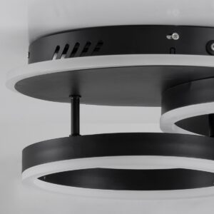 GloboStar® VENOM 61120 Φωτιστικό Οροφής Δαχτυλίδι-Κύκλος LED CCT 67W 8107lm 360° AC 220-240V – Εναλλαγή Φωτισμού μέσω Τηλεχειριστηρίου All In One Ψυχρό 6000k+Φυσικό 4500k+Θερμό 2700k Dimmable Φ25+40cm+BackLight – Μαύρο – 3 Years Warranty