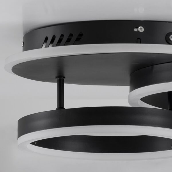 GloboStar® VENOM 61120 Φωτιστικό Οροφής Δαχτυλίδι-Κύκλος LED CCT 67W 8107lm 360° AC 220-240V – Εναλλαγή Φωτισμού μέσω Τηλεχειριστηρίου All In One Ψυχρό 6000k+Φυσικό 4500k+Θερμό 2700k Dimmable Φ25+40cm+BackLight – Μαύρο – 3 Years Warranty
