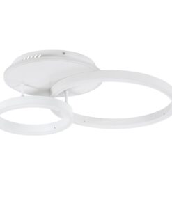 GloboStar® VENOM 61121 Φωτιστικό Οροφής Δαχτυλίδι-Κύκλος LED CCT 67W 8107lm 360° AC 220-240V – Εναλλαγή Φωτισμού μέσω Τηλεχειριστηρίου All In One Ψυχρό 6000k+Φυσικό 4500k+Θερμό 2700k Dimmable Φ25+40cm+BackLight – Λευκό – 3 Years Warranty