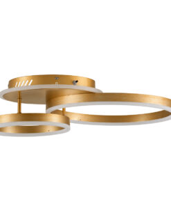 GloboStar® VENOM 61122 Φωτιστικό Οροφής Δαχτυλίδι-Κύκλος LED CCT 67W 8107lm 360° AC 220-240V – Εναλλαγή Φωτισμού μέσω Τηλεχειριστηρίου All In One Ψυχρό 6000k+Φυσικό 4500k+Θερμό 2700k Dimmable Φ25+40cm+BackLight – Χρυσό Βούρτσας – 3 Years Warranty