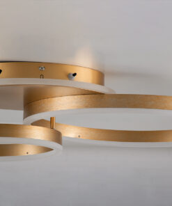 GloboStar® VENOM 61122 Φωτιστικό Οροφής Δαχτυλίδι-Κύκλος LED CCT 67W 8107lm 360° AC 220-240V – Εναλλαγή Φωτισμού μέσω Τηλεχειριστηρίου All In One Ψυχρό 6000k+Φυσικό 4500k+Θερμό 2700k Dimmable Φ25+40cm+BackLight – Χρυσό Βούρτσας – 3 Years Warranty