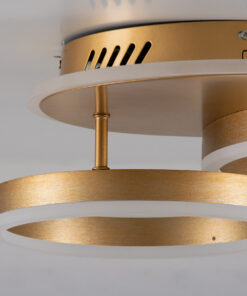 GloboStar® VENOM 61122 Φωτιστικό Οροφής Δαχτυλίδι-Κύκλος LED CCT 67W 8107lm 360° AC 220-240V – Εναλλαγή Φωτισμού μέσω Τηλεχειριστηρίου All In One Ψυχρό 6000k+Φυσικό 4500k+Θερμό 2700k Dimmable Φ25+40cm+BackLight – Χρυσό Βούρτσας – 3 Years Warranty