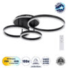 GloboStar® VENOM 61123 Φωτιστικό Οροφής Δαχτυλίδι-Κύκλος LED CCT 100W 12100lm 360° AC 220-240V – Εναλλαγή Φωτισμού μέσω Τηλεχειριστηρίου All In One Ψυχρό 6000k+Φυσικό 4500k+Θερμό 2700k Dimmable Φ25+30+40cm+BackLight – Μαύρο – 3 Years Warranty