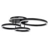 GloboStar® VENOM 61123 Φωτιστικό Οροφής Δαχτυλίδι-Κύκλος LED CCT 100W 12100lm 360° AC 220-240V – Εναλλαγή Φωτισμού μέσω Τηλεχειριστηρίου All In One Ψυχρό 6000k+Φυσικό 4500k+Θερμό 2700k Dimmable Φ25+30+40cm+BackLight – Μαύρο – 3 Years Warranty
