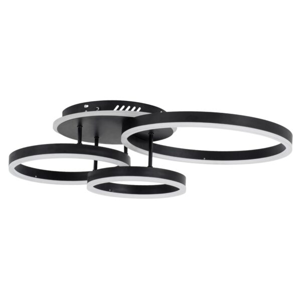 GloboStar® VENOM 61123 Φωτιστικό Οροφής Δαχτυλίδι-Κύκλος LED CCT 100W 12100lm 360° AC 220-240V – Εναλλαγή Φωτισμού μέσω Τηλεχειριστηρίου All In One Ψυχρό 6000k+Φυσικό 4500k+Θερμό 2700k Dimmable Φ25+30+40cm+BackLight – Μαύρο – 3 Years Warranty