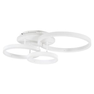 GloboStar® VENOM 61124 Φωτιστικό Οροφής Δαχτυλίδι-Κύκλος LED CCT 100W 12100lm 360° AC 220-240V – Εναλλαγή Φωτισμού μέσω Τηλεχειριστηρίου All In One Ψυχρό 6000k+Φυσικό 4500k+Θερμό 2700k Dimmable Φ25+30+40cm+BackLight – Λευκό – 3 Years Warranty