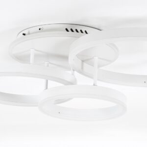 GloboStar® VENOM 61124 Φωτιστικό Οροφής Δαχτυλίδι-Κύκλος LED CCT 100W 12100lm 360° AC 220-240V – Εναλλαγή Φωτισμού μέσω Τηλεχειριστηρίου All In One Ψυχρό 6000k+Φυσικό 4500k+Θερμό 2700k Dimmable Φ25+30+40cm+BackLight – Λευκό – 3 Years Warranty