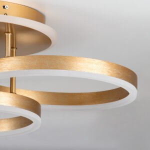 GloboStar® VENOM 61125 Φωτιστικό Οροφής Δαχτυλίδι-Κύκλος LED CCT 100W 12100lm 360° AC 220-240V – Εναλλαγή Φωτισμού μέσω Τηλεχειριστηρίου All In One Ψυχρό 6000k+Φυσικό 4500k+Θερμό 2700k Dimmable Φ25+30+40cm+BackLight – Χρυσό Βούρτσας – 3 Years Warranty