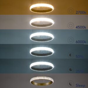 GloboStar® DIAMOND 61129 Κρεμαστό Φωτιστικό Δαχτυλίδι-Κύκλος LED CCT 30W 3513lm 360° AC 220-240V – Εναλλαγή Φωτισμού μέσω Τηλεχειριστηρίου All In One Ψυχρό 6000k+Φυσικό 4500k+Θερμό 2700k Dimmable Φ40cm – Χρυσό Βούρτσας – 3 Years Warranty