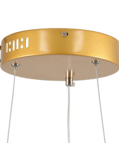 GloboStar® DIAMOND 61131 Κρεμαστό Φωτιστικό Δαχτυλίδι-Κύκλος LED CCT 45W 5230lm 360° AC 220-240V – Εναλλαγή Φωτισμού μέσω Τηλεχειριστηρίου All In One Ψυχρό 6000k+Φυσικό 4500k+Θερμό 2700k Dimmable Φ60cm – Χρυσό Βούρτσας – 3 Years Warranty